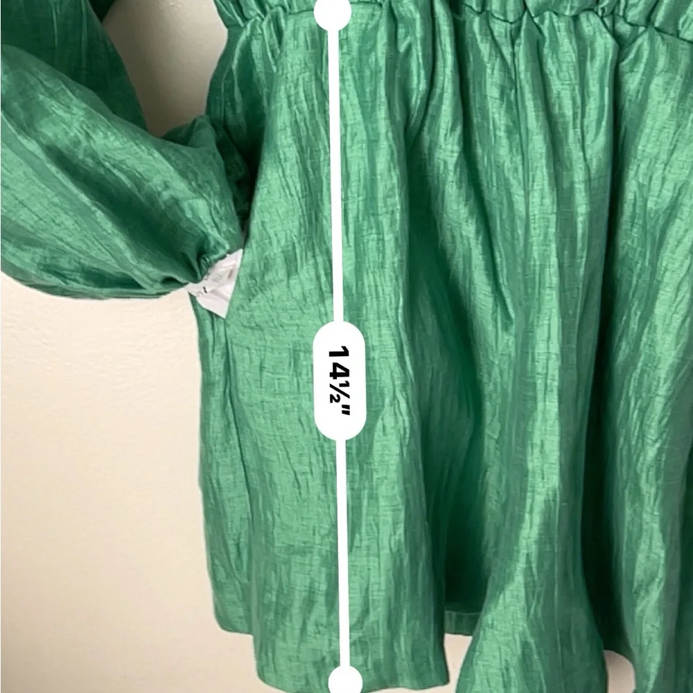 Maje Emerald Green Linen-Blend ROMPER - Picture 8 of 9